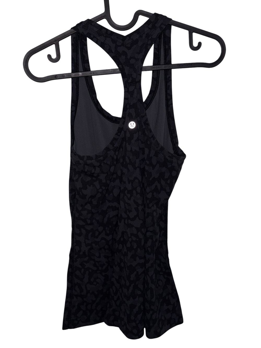Lululemon Black Leopard Racerback Tank Top No Size Dot - Picture 2 of 9